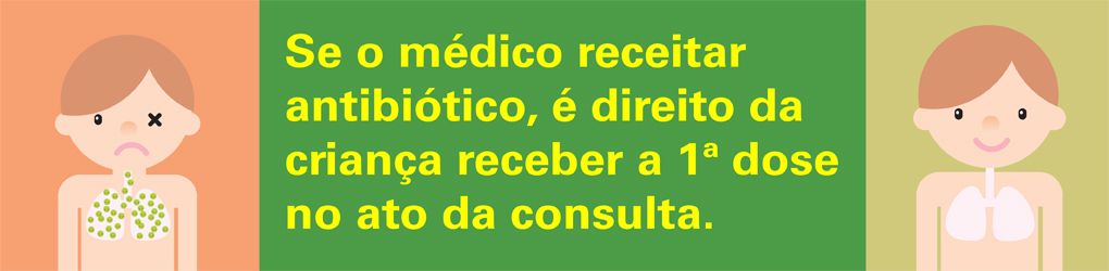 Se o médico receitar antibiótico é direito da criança receber a primeira dose no ato da consulta