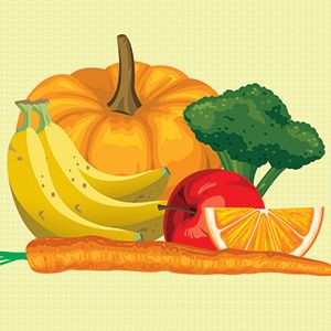 papinhas frutas verduras e legumes